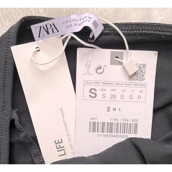 NWT Zara Blogger’s Favorite Black Voluminous Bow Bodysuit, Size Small - Picture 10 of 12